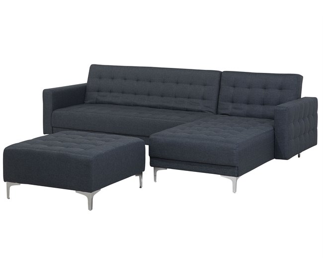 Beliani Sofá modular Poliéster ABERDEEN Gris Oscuro