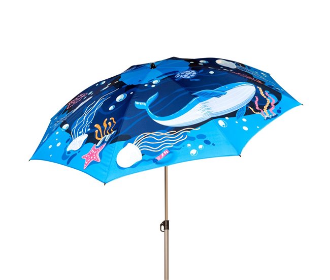 Aktive Sombrilla playa 200 cm inclinable mundo marino Azul