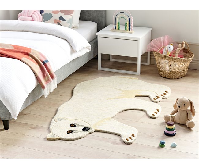Beliani Alfombra para niños IOREK Blanco/ Beige
