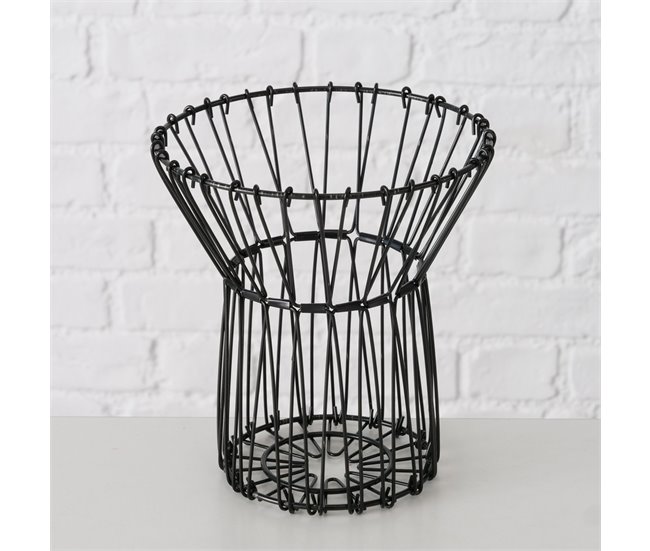 Jarrón decorativo VANDULA material metal Negro
