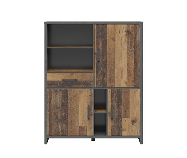 Librero 3 puertas y 1 cajón Paul Madera