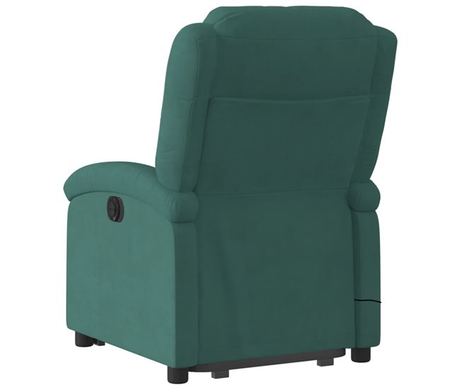 Sillón Reclinable De Masaje Elevable Verde Oscuro