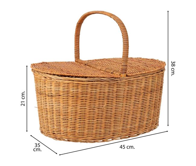 Cesta picnic de medula Marron