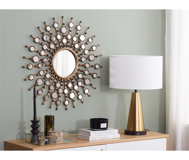 Beliani Espejo decorativo BLOIS Dorado