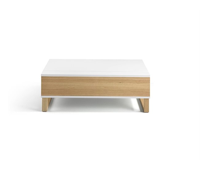 Mesa de Centro Rectangular - Modelo ROYAL Natural/ Blanco