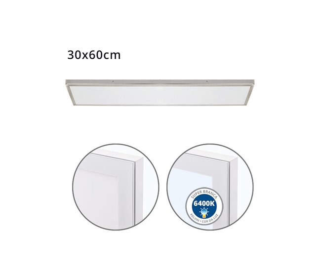 Panel Led Rectangular Aluminio Serie Voltaire Niquel