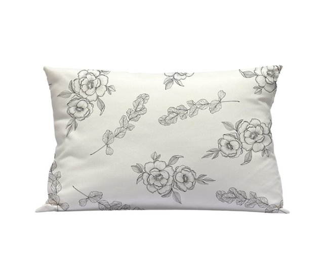 Funda cuadrante Flor Contorno Flor Blanco