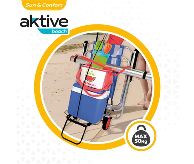 Carro playa plegable Aktive Beach Negro