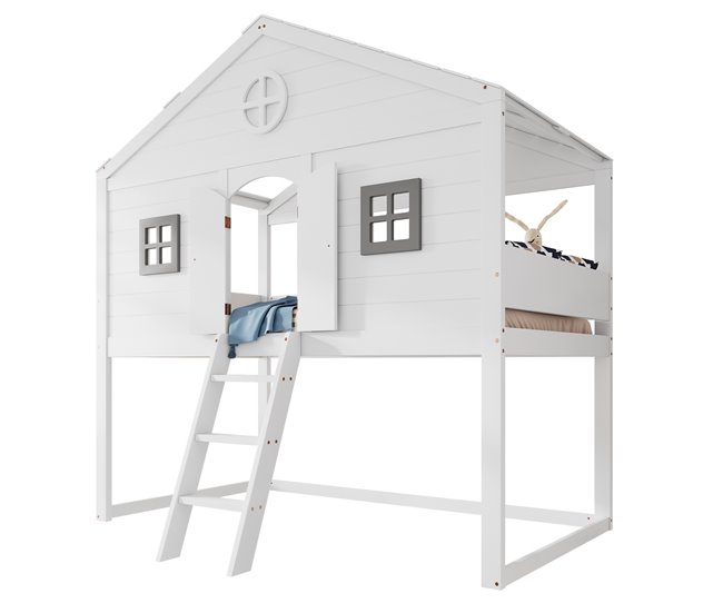 Cama alta para niños Blanco