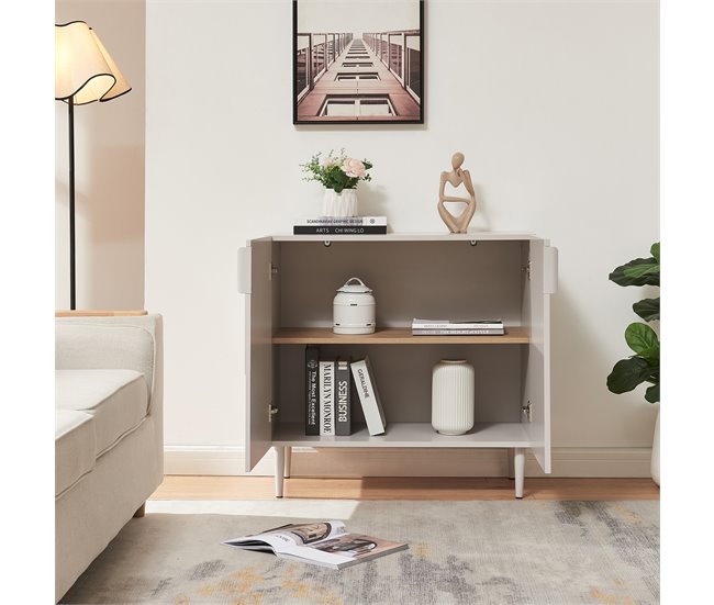 Aparador Starvili con 2 puertas MDF [en.casa] 76 Beige