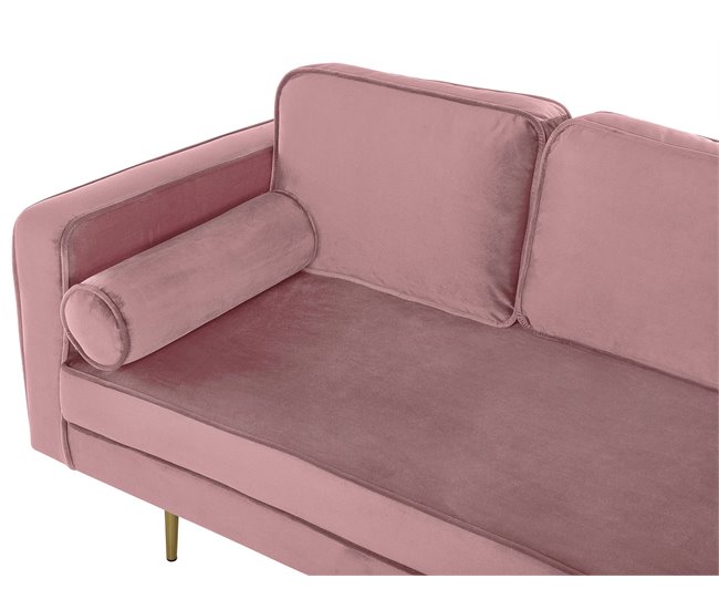 Beliani Chaise longue izquierdo Terciopelo MIRAMAS Azul Marino