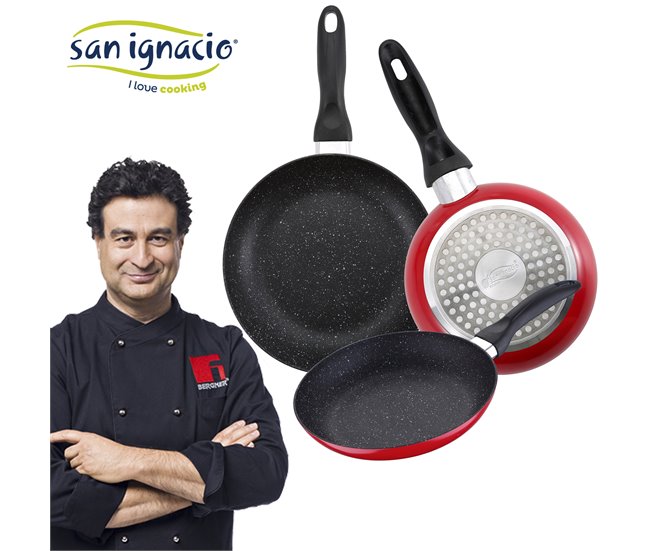 Bateria de cocina 12 piezas con juego de sartenes Multicolor