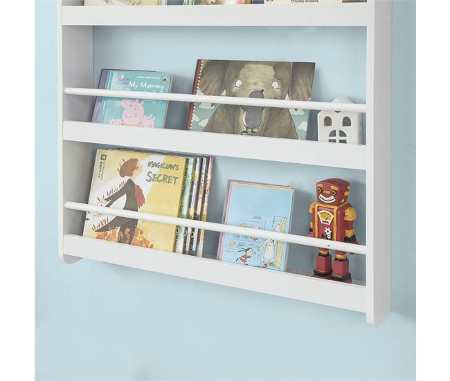 Estantería de Pared Infantil KMB08-W SoBuy Blanco