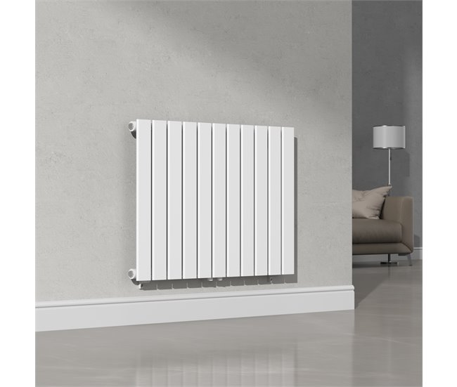Radiador de panel Nore de Diseño monocapa plano acero Blanco