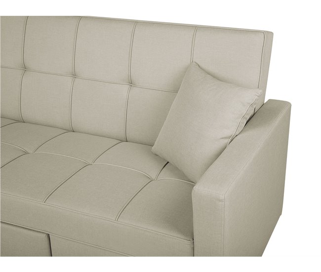 Beliani Sofá cama Poliéster GLOMMA Beige