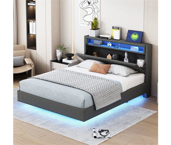 Camas de matrimonio 141x214 Beige