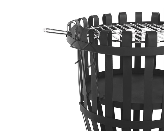 Beliani Fogón de madera PULO Negro