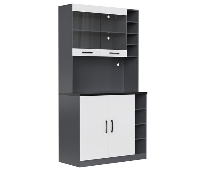 Armarios de Cocina 100 Blanco/ Gris