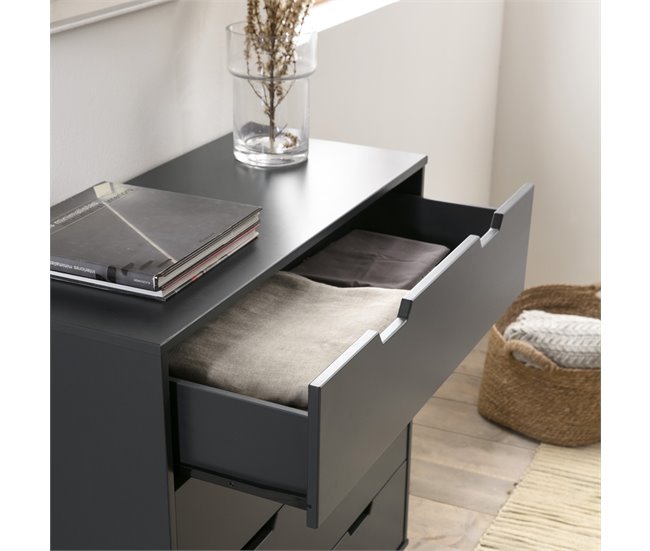 Cómoda de Noche Miranda de 4 cajones 80 Antracita