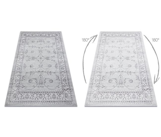 Alfombra MEFE moderna 2312 Ornamento Structural dos niveles 140x190 Gris