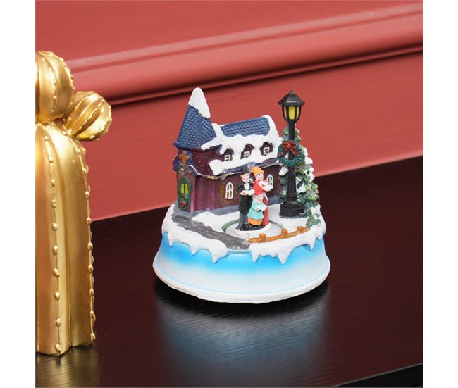 Pueblo Navideño Resina HOMCOM, hogar - decoración Multicolor