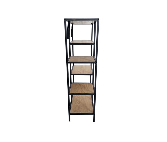 Estanteria color roble 6 huecos. LILY Negro/ Madera