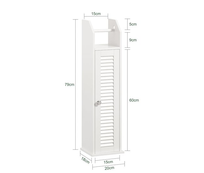 Soporte para Papel Higiénico de Baño BZR49-W SoBuy Blanco