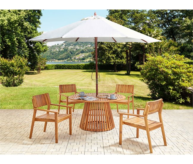 Beliani Conjunto de comedor AGELLO Madera Clara