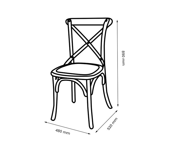 Pack de 2 sillas de cocina BISTROT II  Natural