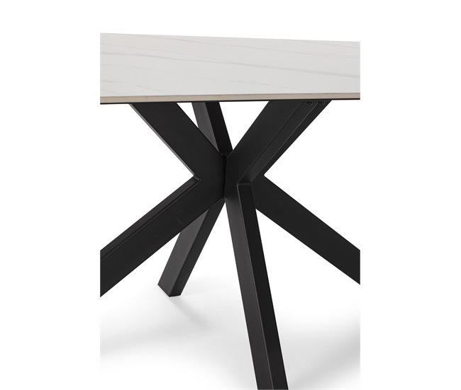 Mesa rectangular en cerámica blanca BIMBA Blanco/ Negro