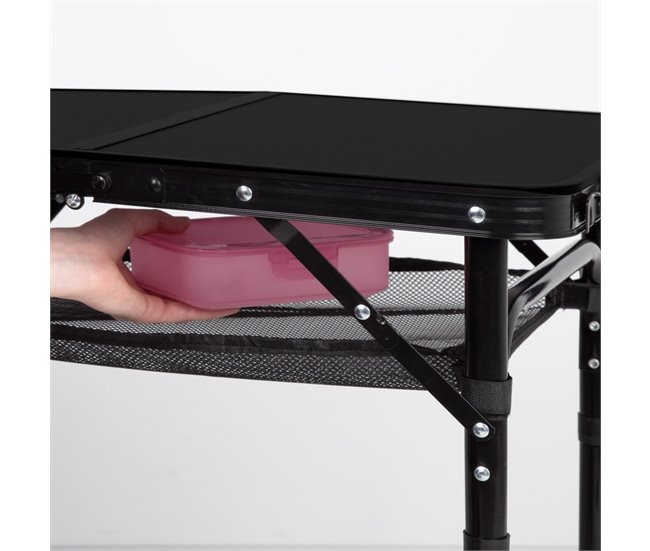Aktive Mesa plegable camping maletín pequeña Negro
