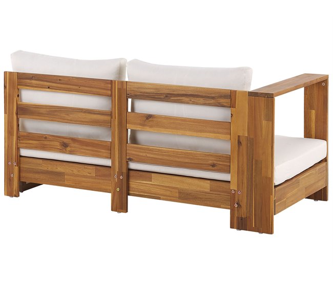 Beliani Conjunto de jardín MARETTIMO Blanco/ Beige