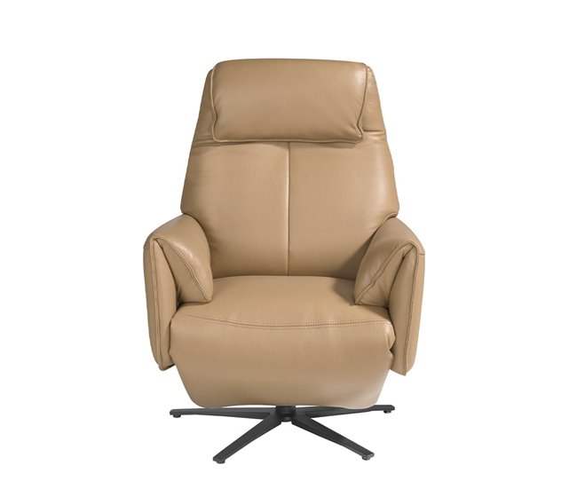 ANGEL CERDA Sillón relax giratorio piel arena Negro