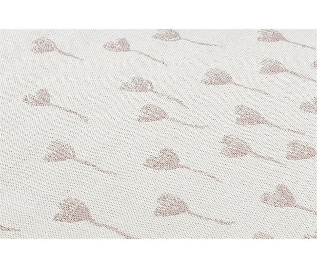 Alfombra de cuerda sisal FLAT Flores 140x200 Crema