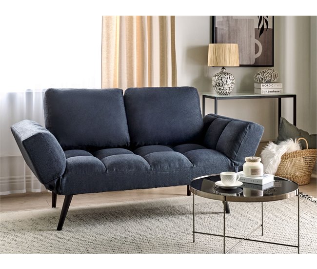 Beliani Sofá de 2 plazas Poliéster BREKKE Azul