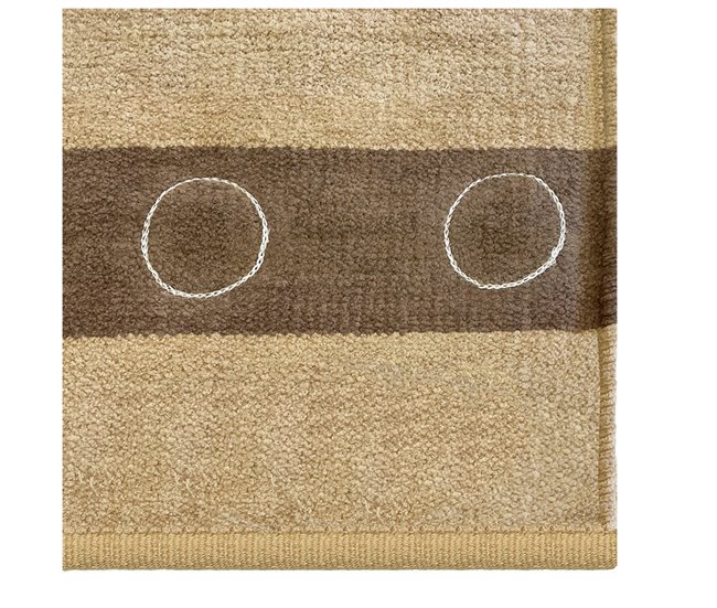 Acomoda Textil – Alfombra 100% Algodón con Flecos. Madera