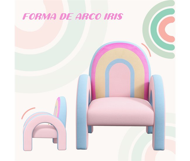 Sillón Infantil Tablero Multicapa, MDF, Espuma, Poliéster ZONEKIZ Rosa