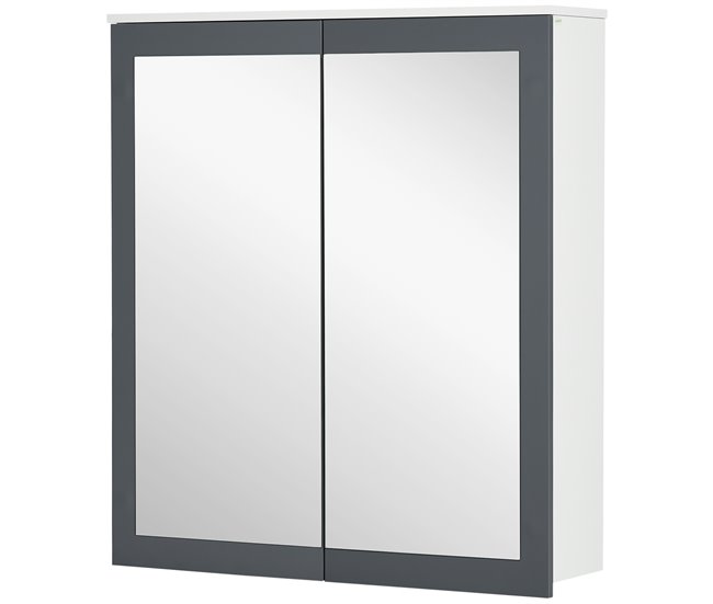 Armario con Espejo MDF, Vidrio kleankin, hogar - baño Blanco