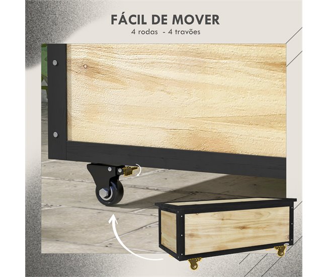 Baúl de Exterior Madera de Abeto, Acero Madera Marron