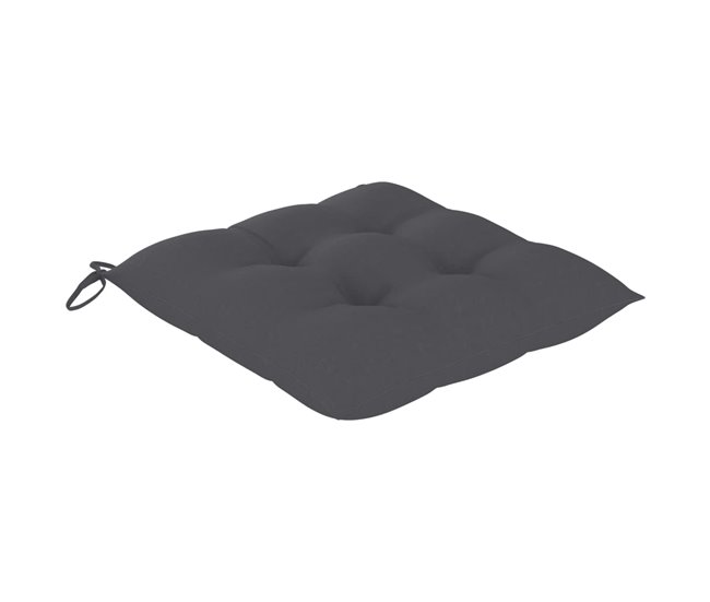 2 Sillas de jardín plegables de madera con cojines Antracita