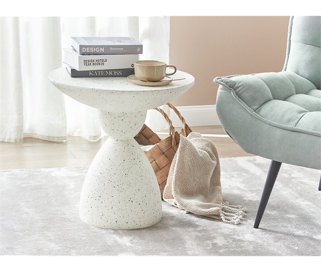 Beliani Mesa auxiliar CAFFI Crema