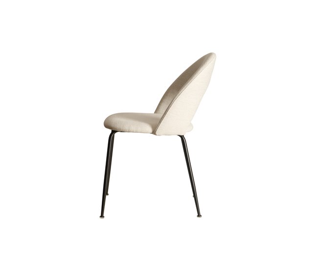 Silla de comedor tapizada en tela RITA Blanco