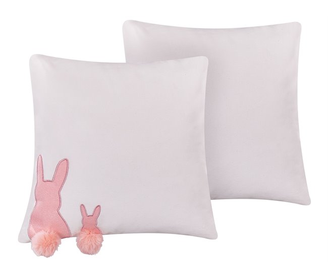 Beliani Cojín decorativo PHLOX Blanco