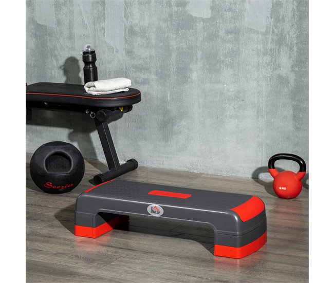 Step de Aeróbic PP HOMCOM, deportes y ocio - fitness Rojo