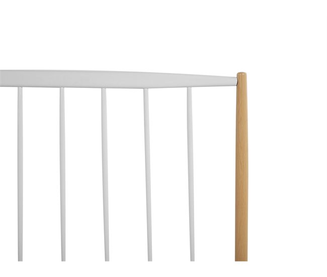 Beliani Cama con somier Metal MAURS 187x209 Blanco