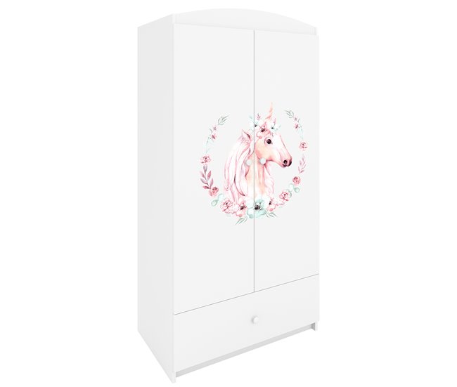 Armario 2 puertas 1 cajón Kocot Kids Babydream Unicornio Blanco