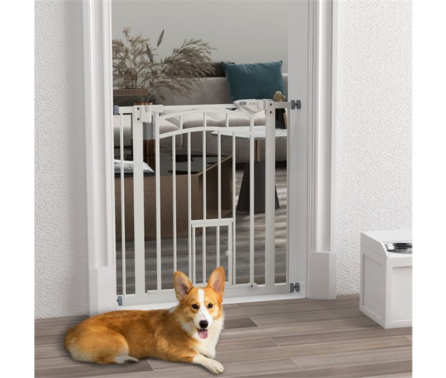 Barrera de Seguridad Acero, PA PawHut Blanco