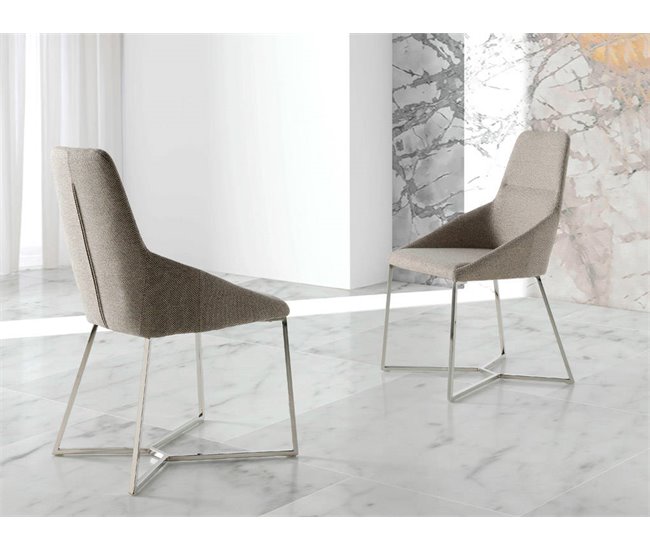 ANGEL CERDA Silla tela gris Aluminio