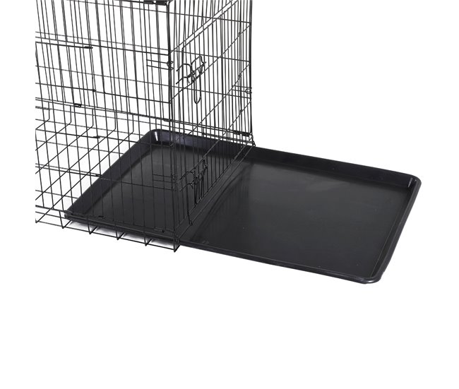 Jaula de Perro Acero, ABS PawHut Negro