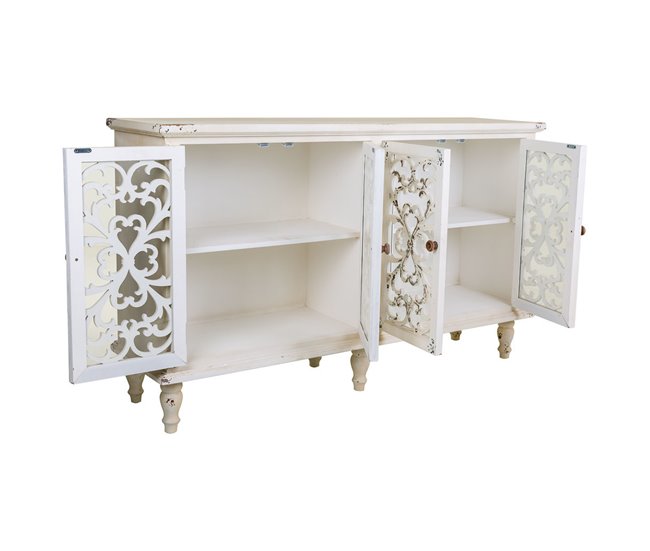 Aparador de madera 4 puertas Blanco